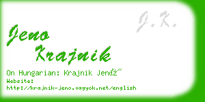 jeno krajnik business card